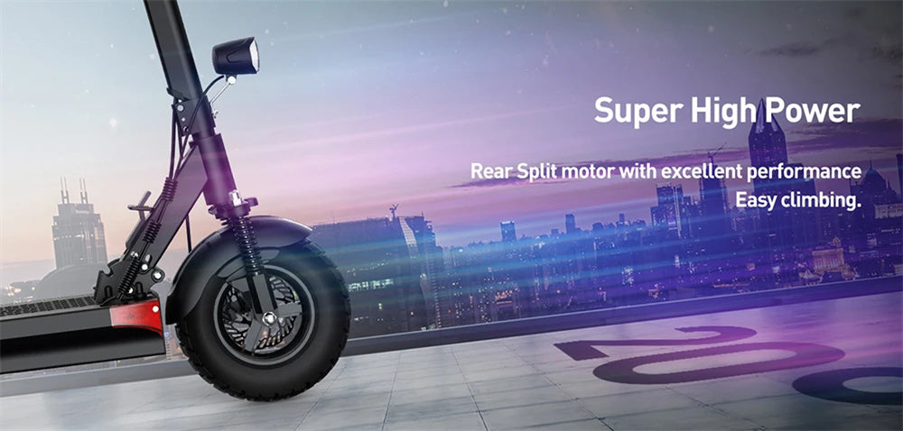 Electric Scooter With Seat 48V 18Ah 500W Recommended Top Speed 25KM/H 10inch Folding Moped Electric Scooter 60KM Mileage Max Load 120Kg