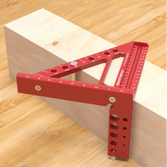 5-Inch Red Woodworking Scribing Rule - 3-in-1 Compact Tool, Lightweight, Metric/Imperial, Ideal for Woodworking Enthusiasts