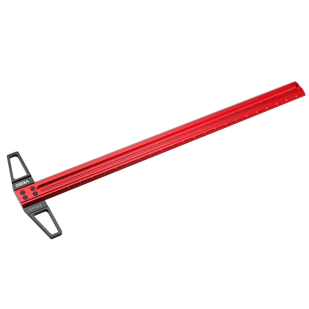 12 to 30 Inch Aluminum Alloy Precision Woodworking Scriber Positioning Marking T Ruler 1/16 Inch Per Hole