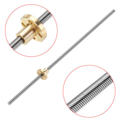 500mm T6 Lead Screw 6mm Thread 1mm Pitch Lead Screw with Flange Copper Nut
