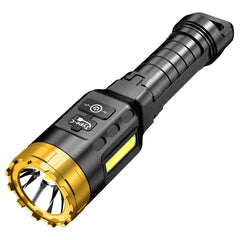 LED+COB 500m Long Range Strong ABS Housing Flashlight With COB Side Light Type-C USB Rechargeable Portable LED Torch Lamp Powerful Spotlight