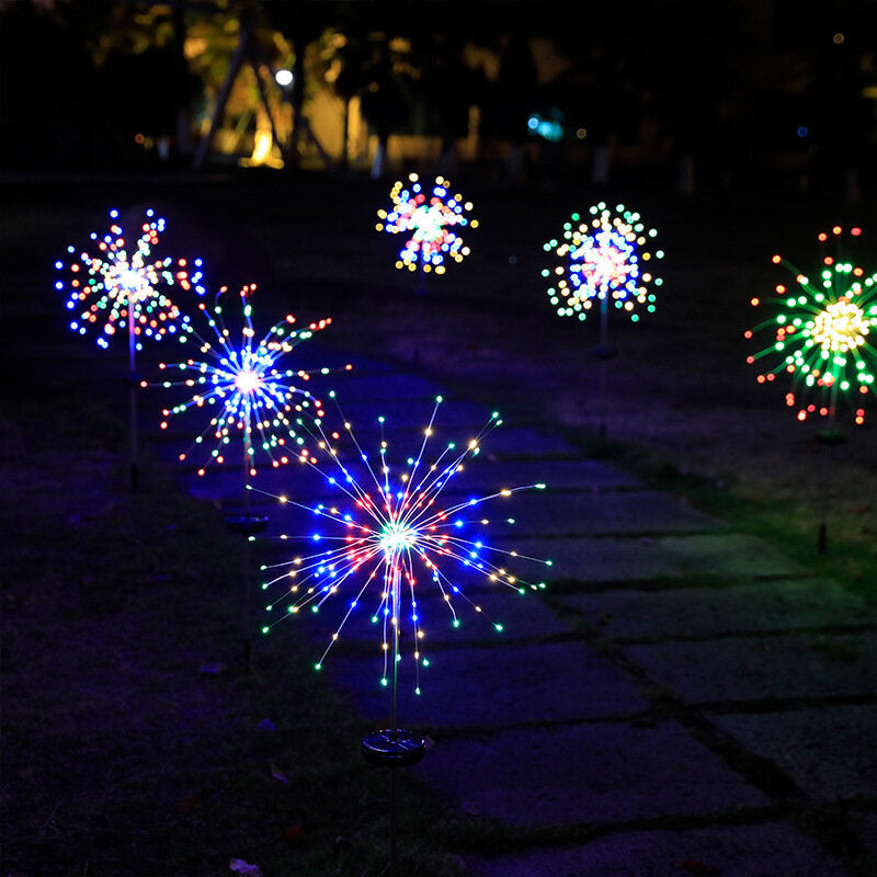 90/120/150 LEDs LED Solar Firework Light Lawn Ground Work Lights Outdoor Courtyard Street Decoration Garden Lights