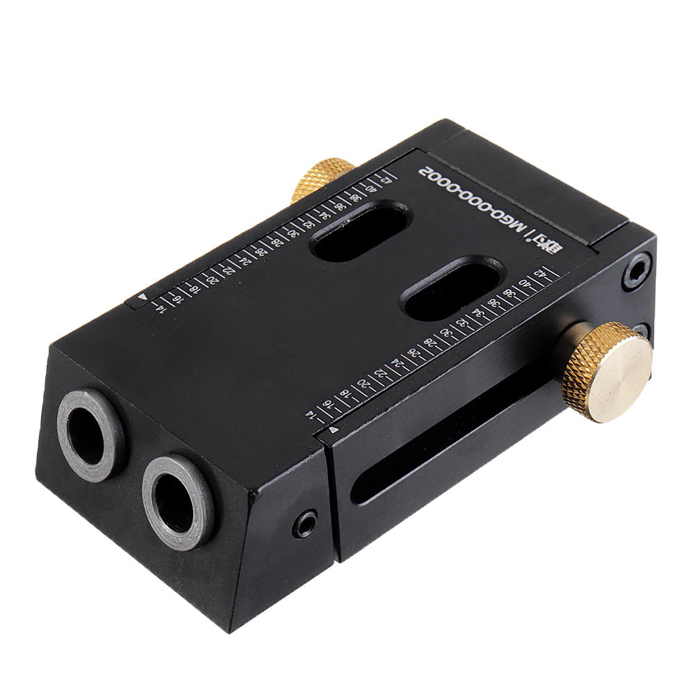 Woodworking Aluminum Alloy Pocket Hole Jig 9mm Carpentry Hole Angle Drill Guide with Step Drill Bit Set