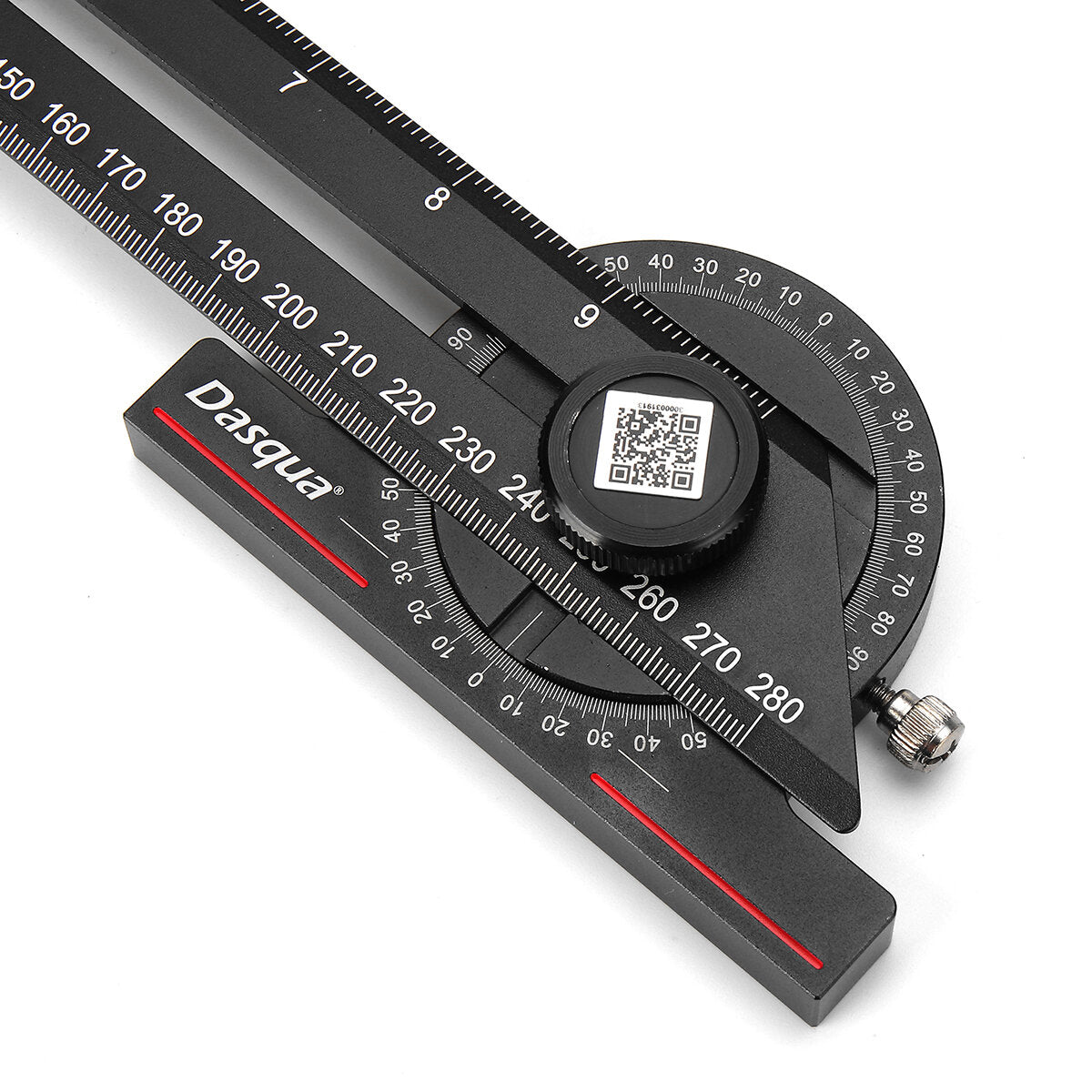 CNC Precision Gauge Ruler with 360° Rotation, Dual Metric & Inch Measurements, Durable Anodized Aluminum, Black