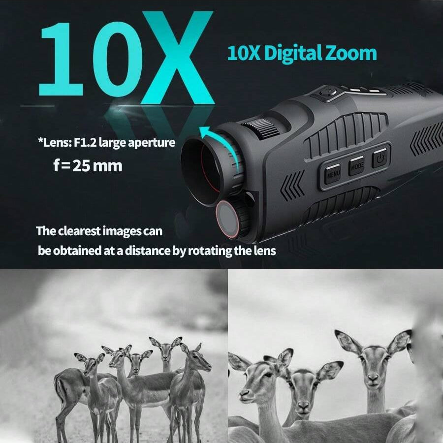 5x Digital Zoom Monocular Night Vision Device, Infrared Telescope for Day & Night Use, 300m Range, Compact & Lightweight