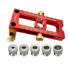 Aluminum Alloy 2 in 1 Screw Jig Adjustable Cross Dowel Drill Guide Woodworking Pocket Hole Jig