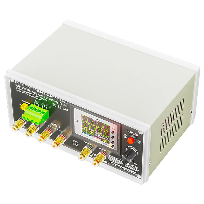 Electronic Load Tester 150/300/450/600W WiFi Tuya 0-200V 50A Battery Capacity Monitor Programmable Discharge Tool IPS Display High Precision Bluetooth Connection