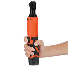 3/8" 12V 65N.m Cordless Electric Right Ratchet Angle Wrench Tool W/ 2pcs Battery