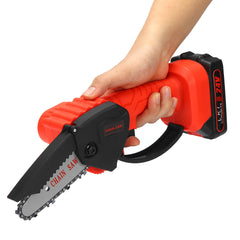 24V 4 Inch One-Hand Electric Cordless Chain Saw Woodworking Chainsaw 550W