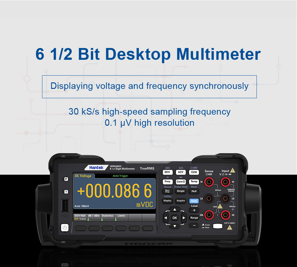 1/2 6 1/2 True RMS Digital Multimeter Dual Display 30,000rdgs/s Reading Rate + 10,000 Memory Desktop Multitester HDM3055 HDM3055A HDM3065 HDM3065B