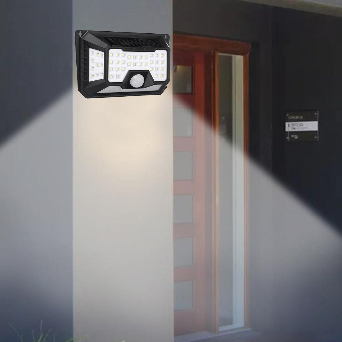 66 LED Outdoor Light Solar Powered Motion Sensor Waterproof Garden Wall Lamp