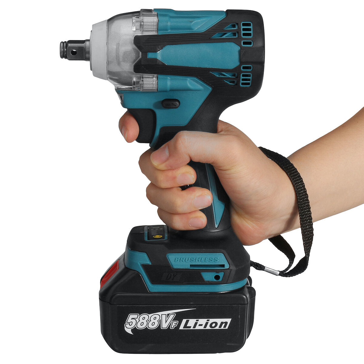 480N.m Wireless Eletric Impact Wrench 10 Cell Li-ion Battery Wrench Woodworking Tool W/ None/1/2 Battery Also For Makita