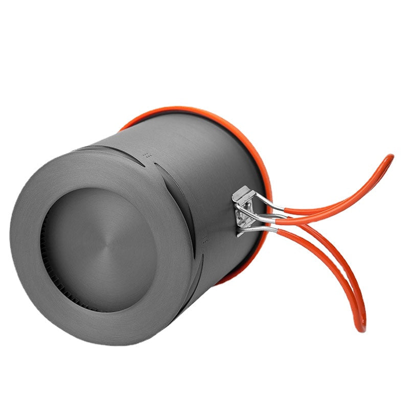 Heat Exchanger Pot 1L Foldable Cooking Pots with Mesh Bag Outdoor Camping Cookware