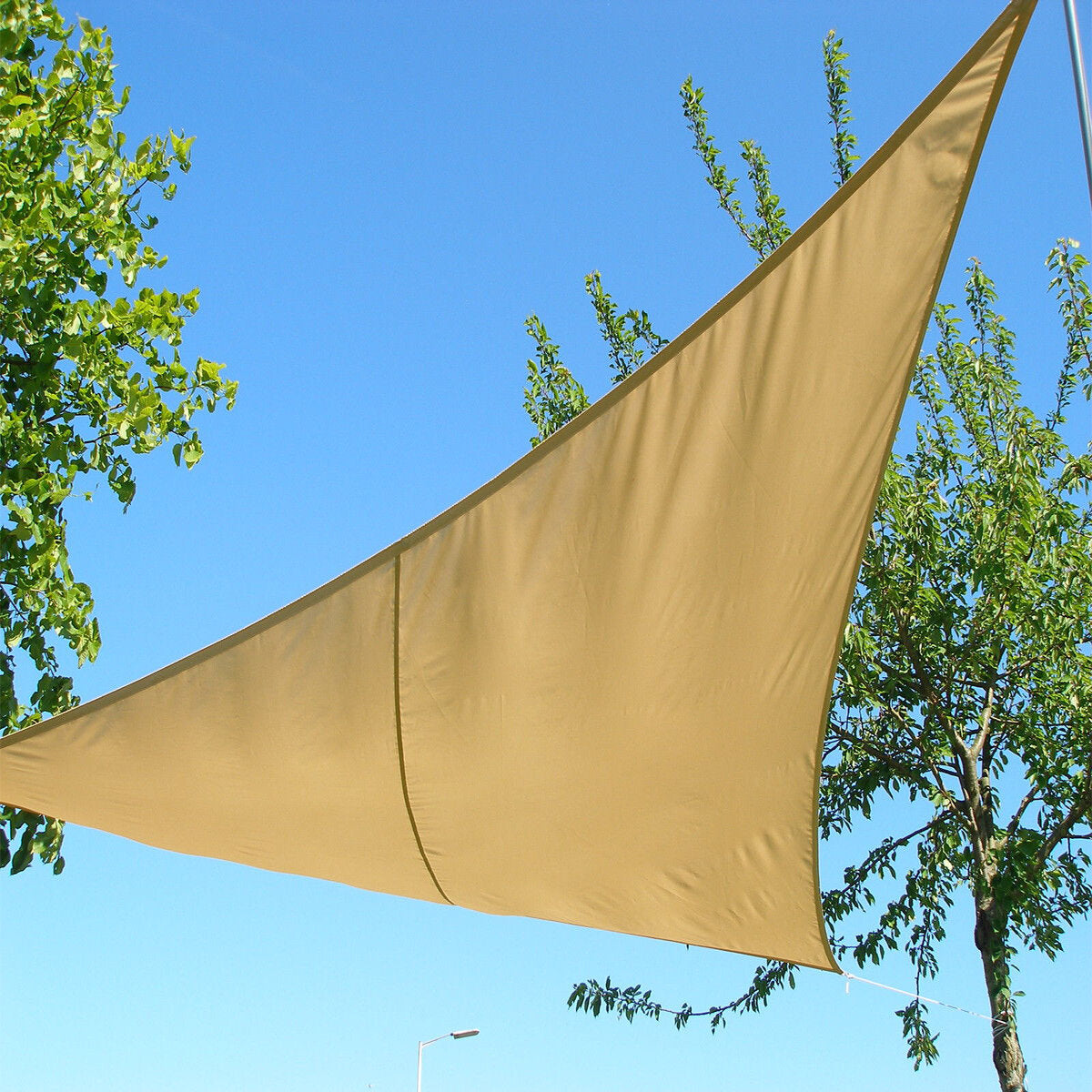 12x12x12ft Beige Triangle Sun Shade Sails for Patio Garden Outdoor Facility and Activities