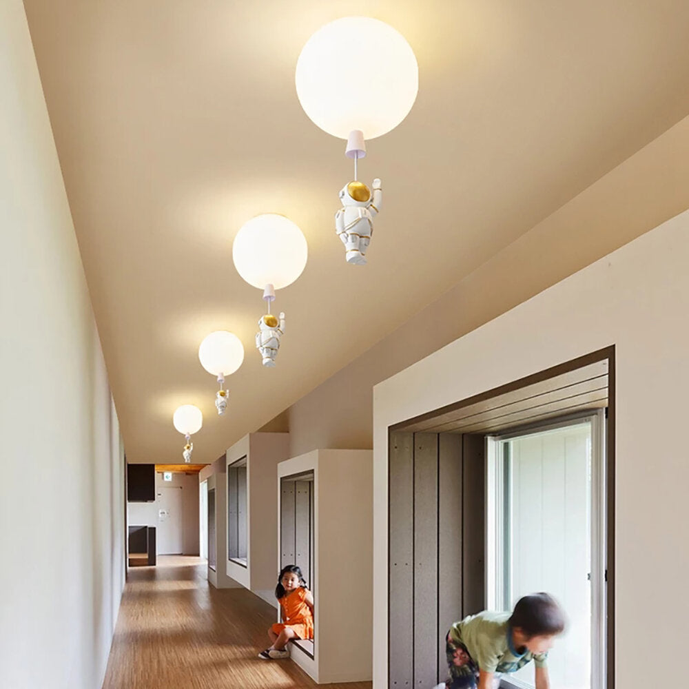 20CM/25CM/30CM/35CM E27 Nordic LED Ceiling Light Fixture Cartoon Astronaut Balloon Lamp For Children Nursery Room Bedroom Home Decor Modern Lighting