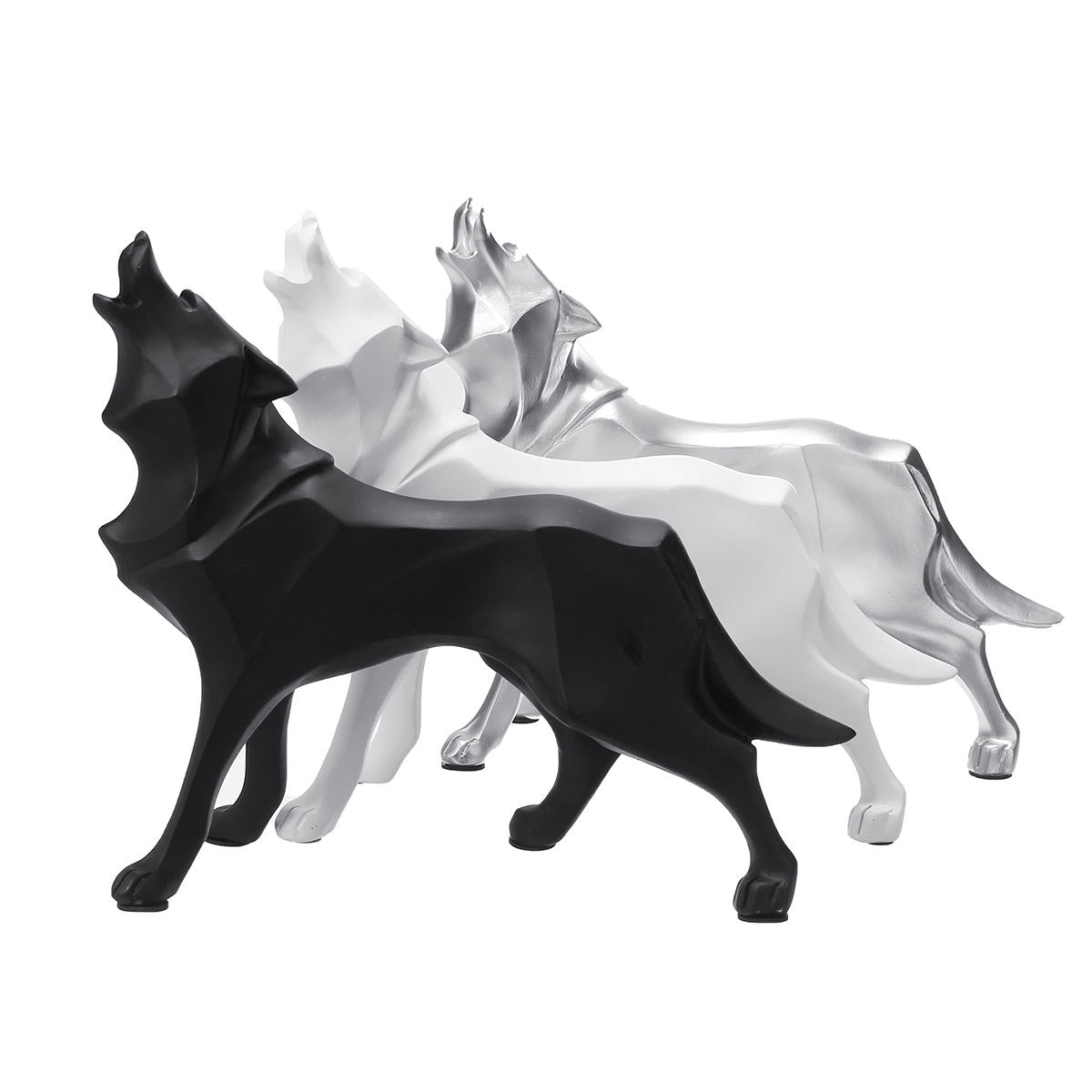Modern Abstract Art Wolf Statue Resin Geometric Resin Model Gift Decorations