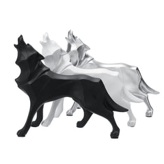 Modern Abstract Art Wolf Statue Resin Geometric Resin Model Gift Decorations