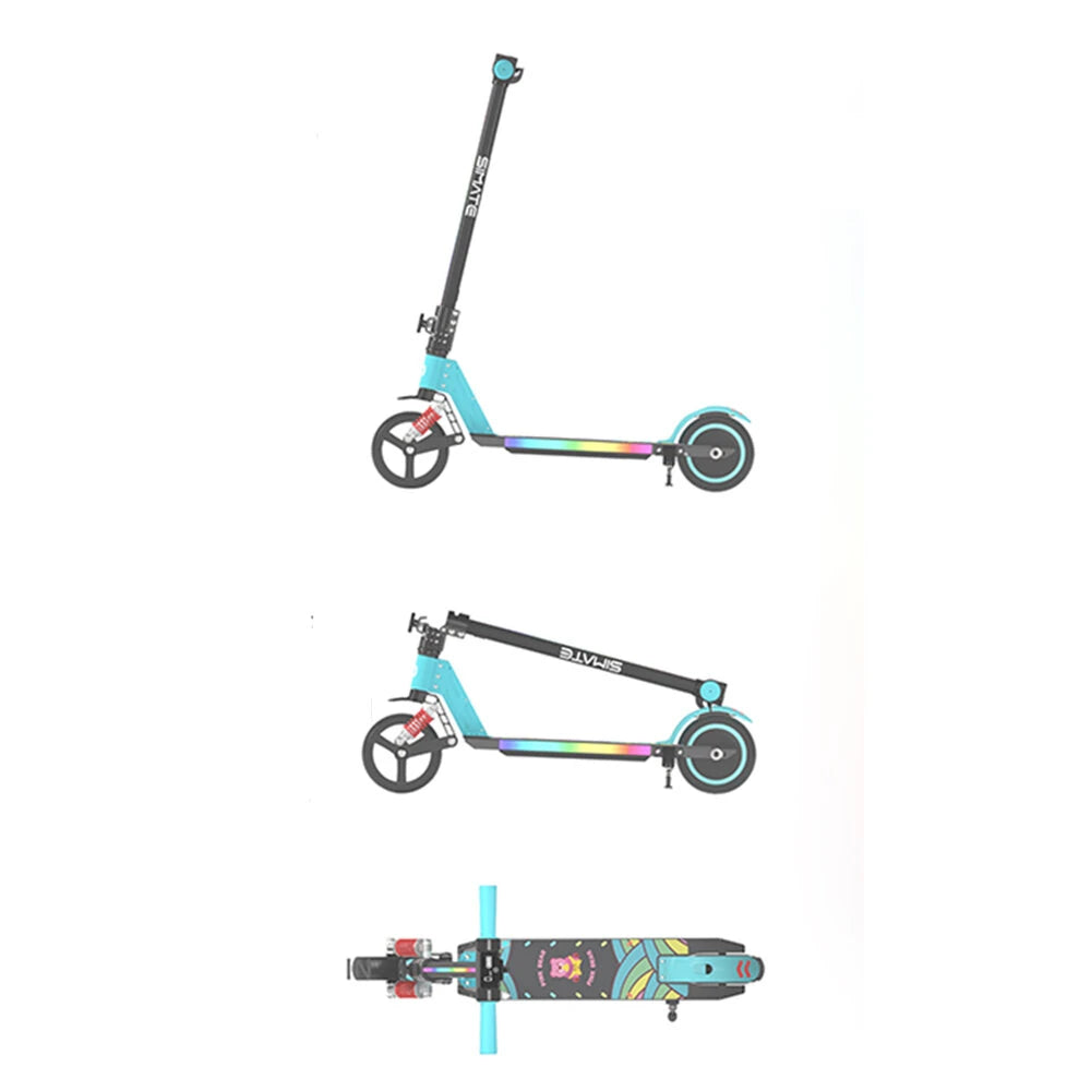 Kids Electric Scooter, 21.6V 2.5Ah, 130W Motor, Max Speed 14KM/H, 6.5in Folding Electric Scooter, 5-8KM Range, Max Load 70Kg Children Electric Scooter