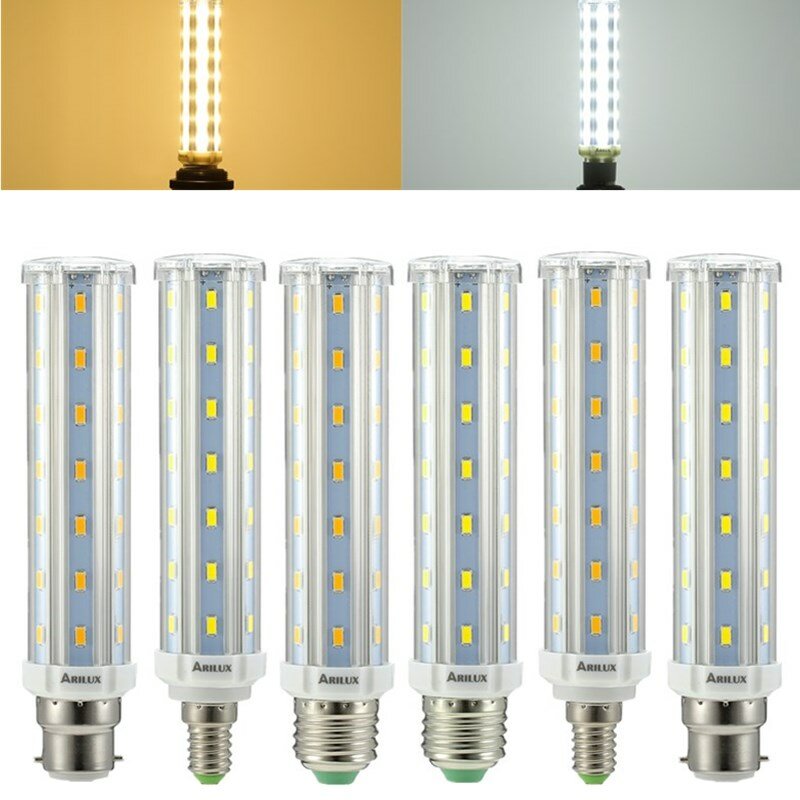 E27 E14 B22 15W 5730 Super Bright No Strobe LED Corn T10 Tubular Bulb Replacement AC85-265V