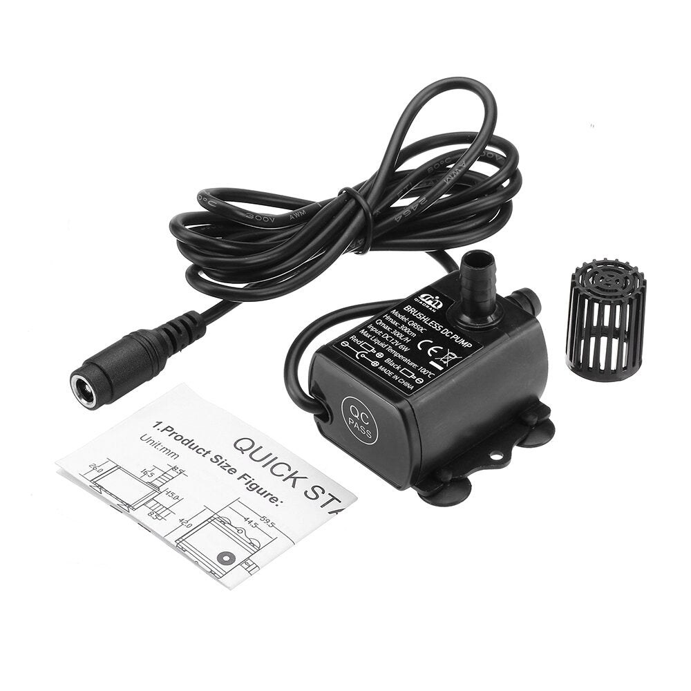 DC 5V 12V 6W Water Pump USB Female Plug Ultra-quiet Mini Brushless DC Water Pump