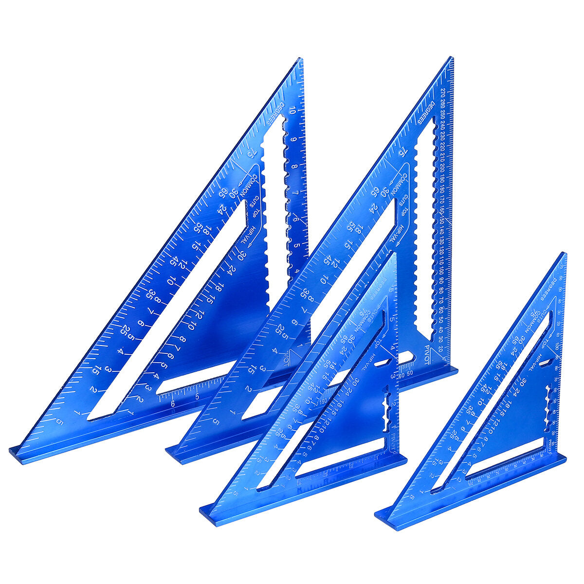 7"/12" Aluminum Alloy Speed Quick Roofing Rafter Angle Triangle Ruler Woodwork Tool