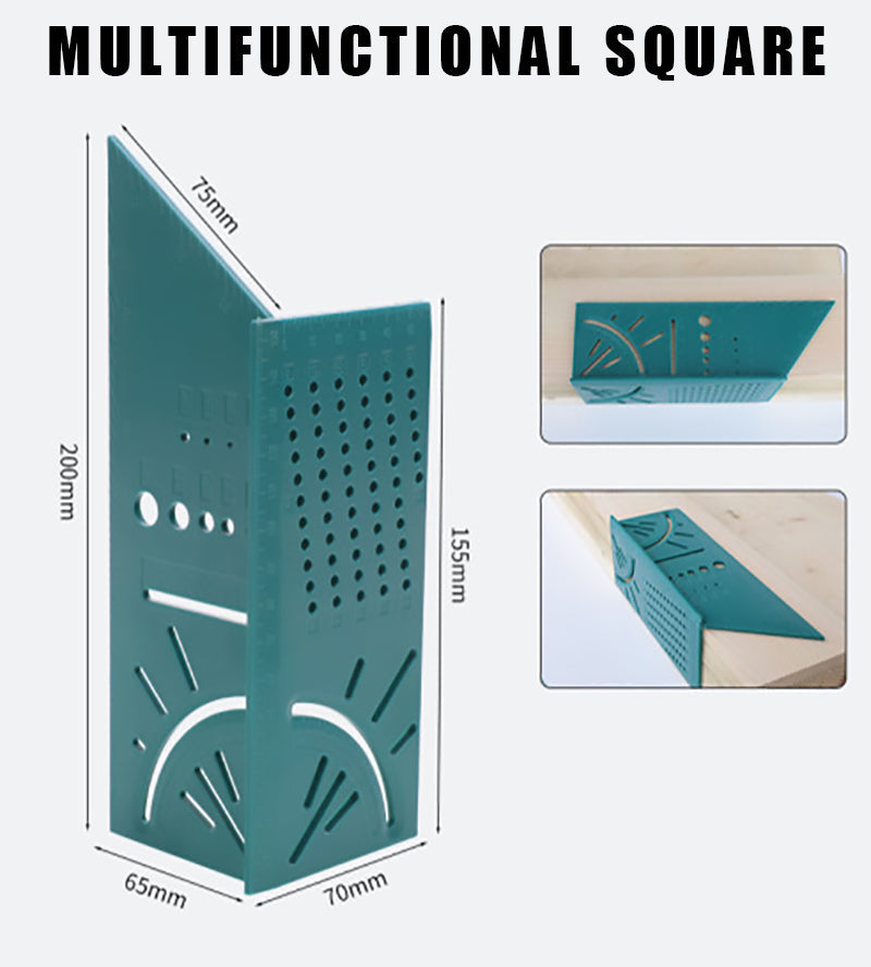 3D Angle Ruler - Multifunctional Measuring Tool for Woodworking, Durable ABS, Lightweight & Portable, Ideal for Engineers & Craftsmen