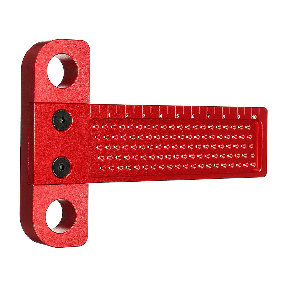 Aluminium Alloy T-100 Hole Positioning Metric Measuring Ruler 100mm Woodworking T-Squares Marking Ruler For Carpenter