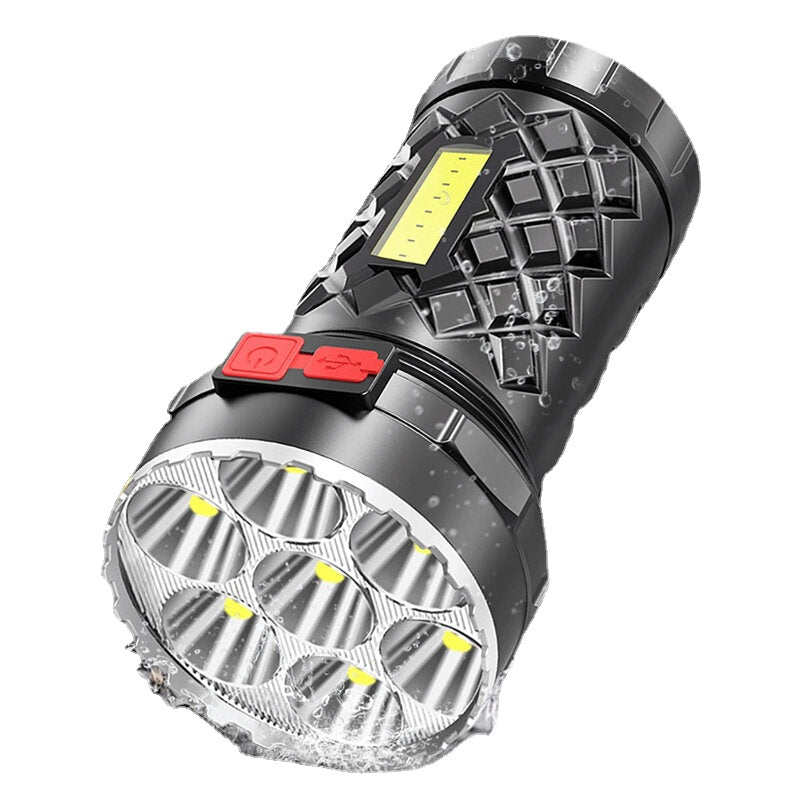 Dual Light Source Ultra Powerful ABS Flashlight COB Side Light USB Rechargeable Super Bright LED Torch Outdoor Night Fishing Camping Emergency Lamp