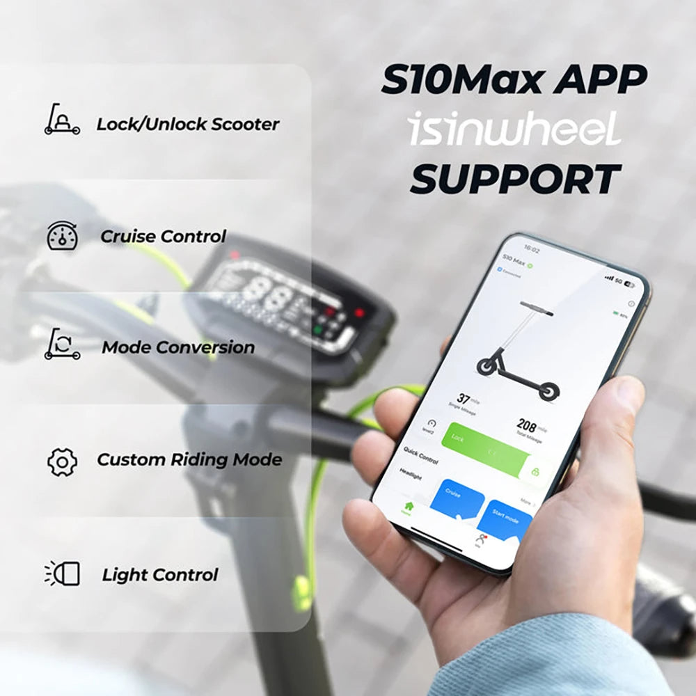 Folding Electric Scooter 48V 15Ah Battery 1000W Motor 25KM/H 10 Inch Tire 60KM Range 150KG Load Capacity Commuter Moped