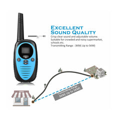 Mini Kids Walkie Talkie Waterproof 22 Channels Handheld Dual Band Two Way Radio Interphone Pack2