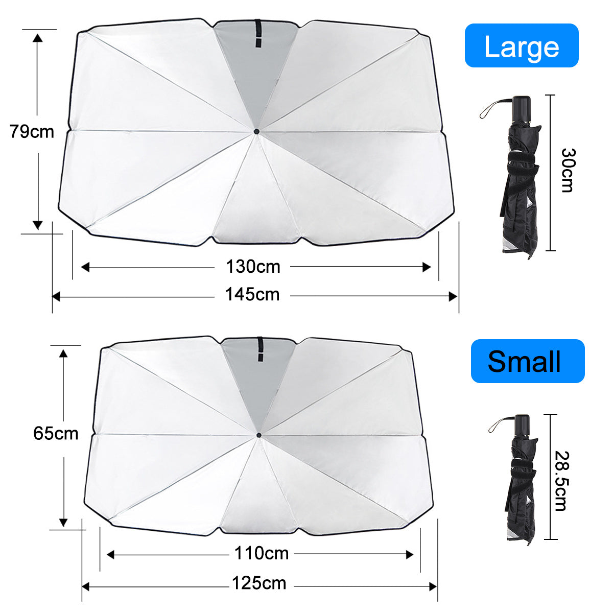Car Umbrella Shape Sun Shade Parasol Auto Front Window Sunshade Covers Anti UV