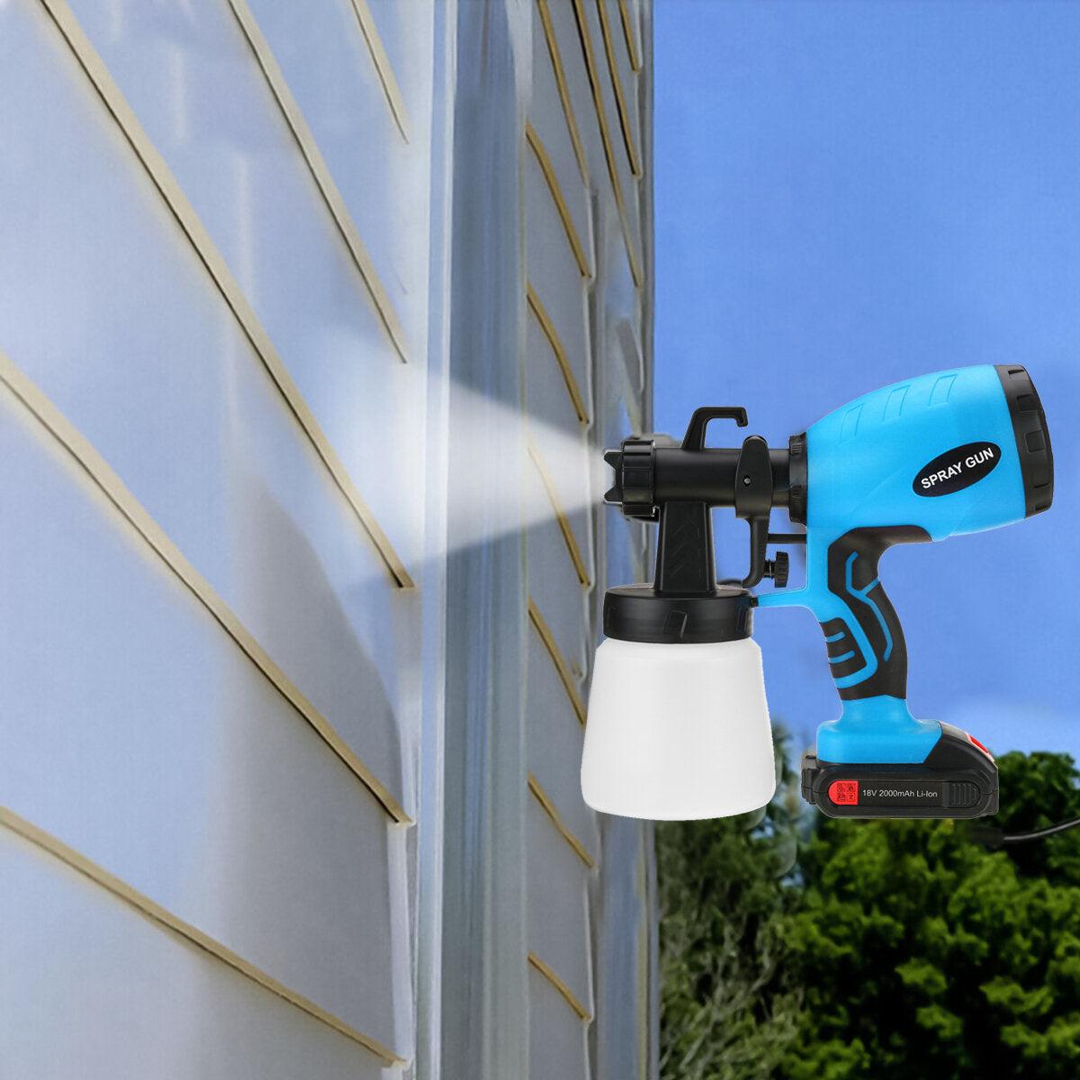 2000mAh Portable Electric Paint Sprayer Wireless Handheld Spray Guns Home Indoor Fence Painting Tool