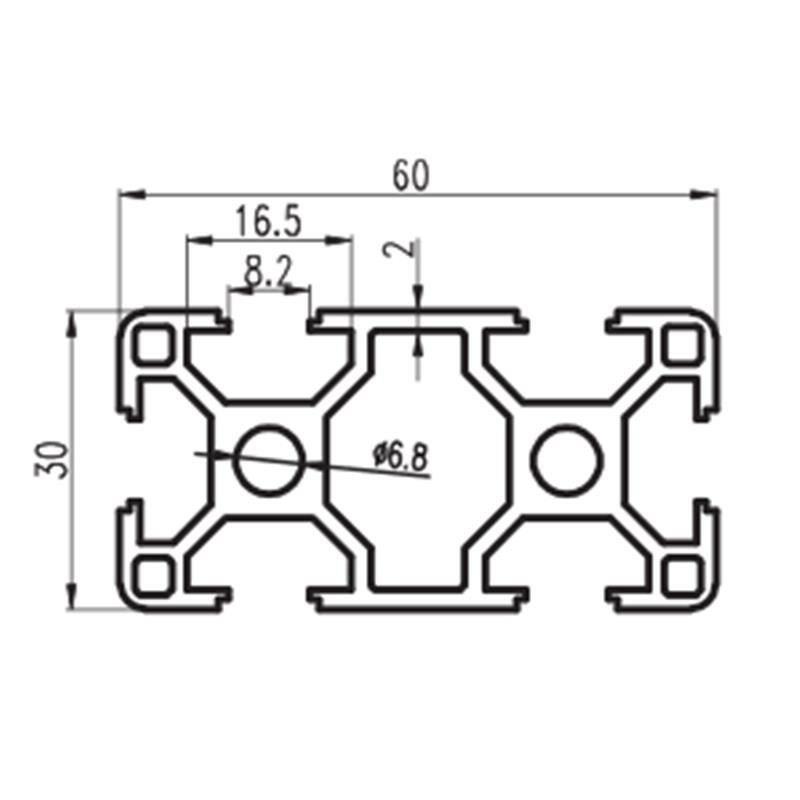400mm Length 3060 T-Slot Aluminum Profiles Extrusion Frame For CNC