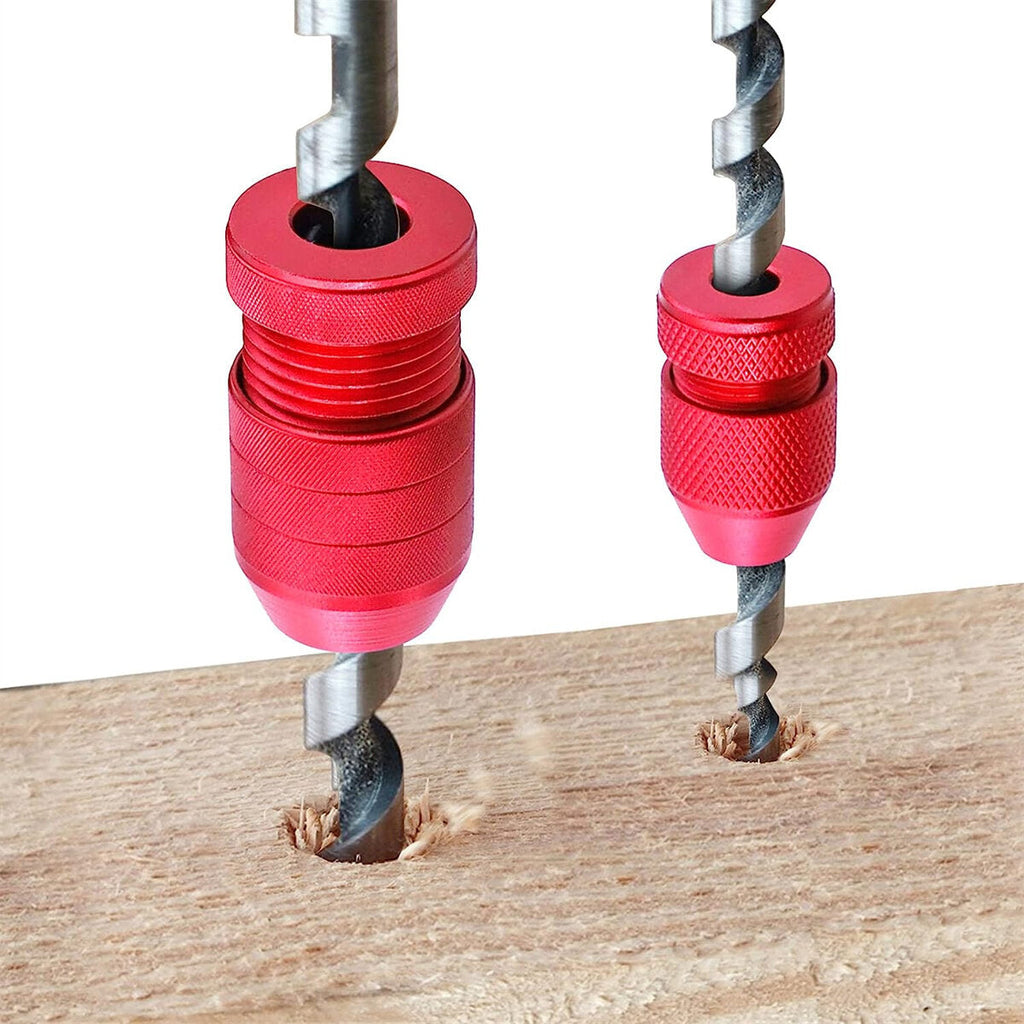 Aluminum Drill Stop Set, Adjustable Depth Limit Rings for Precision Drilling, 2PCS for Wood, Metal, Plastic, Brick