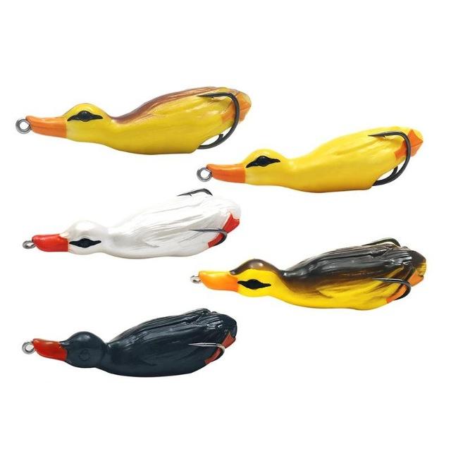 5 Pcs 3D Ducks Fishing Lure Silicone Fishing Bait Fishing Hook Outdoor Portable Fishing Tool