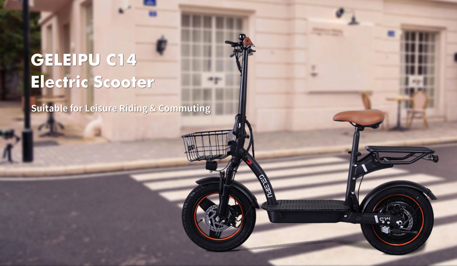Electric Scooter w/ Seat 48V 17.5AH Battery 500W Motor Recommended Top Speed 25KM/H 14inch 100KM Max Mileage 120KG Max Load E-Scooter