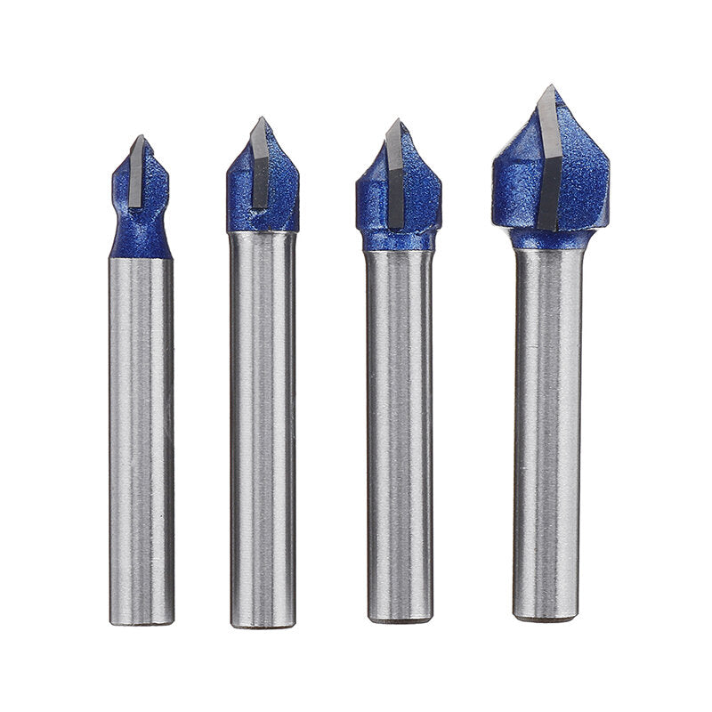 6mm Shank 90 Degree V Type Groove Flush Trim Router Bit Chuck Trimming Engraving Milling Cutter