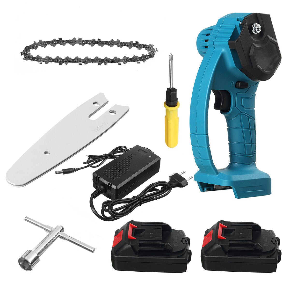 4-Inch 24V Cordless Electric Chainsaw Protable Tree Branch Wood Cutting Saw