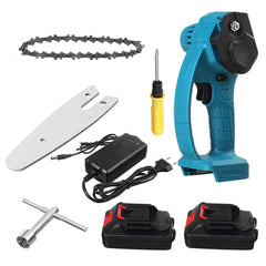 4-Inch 24V Cordless Electric Chainsaw Protable Tree Branch Wood Cutting Saw