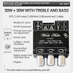 Bluetooth Digital Power Amplifier Board Module 2.0 Stereo Dual Channel 30W+30W with High and Low Tone