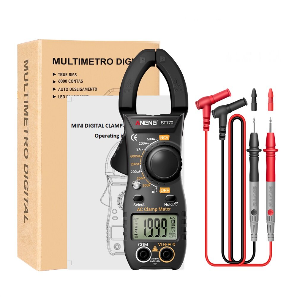 1999 Counts Digital Clamp Meter AC Current Multimeter Diode Current Voltage Capacitance NCV Ohm Test Tool