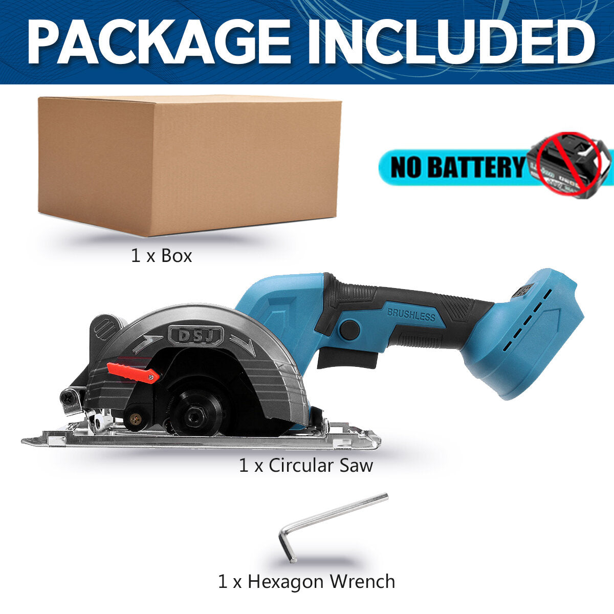 Electric Circular Saw 388VF 125mm Saw Blade Brushless Multi-Angle Cutting Suitable With 18v Battery