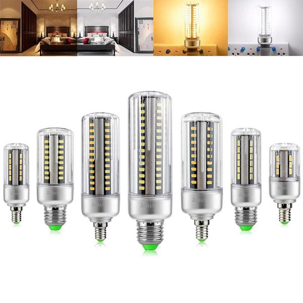 E27 E14 5W 7W 9W 12W 15W 20W 25W 5736 SMD Aluminum No Flicker LED Corn Bulb Light
