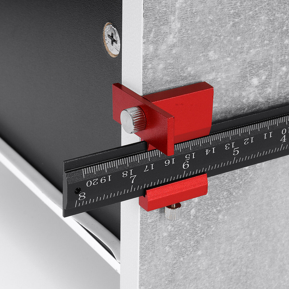 Aluminum Alloy Cabinet Hardware Jig Fixture 4MM+5MM Punching Locator Woodworking Drill Positioning Guide T-ruler