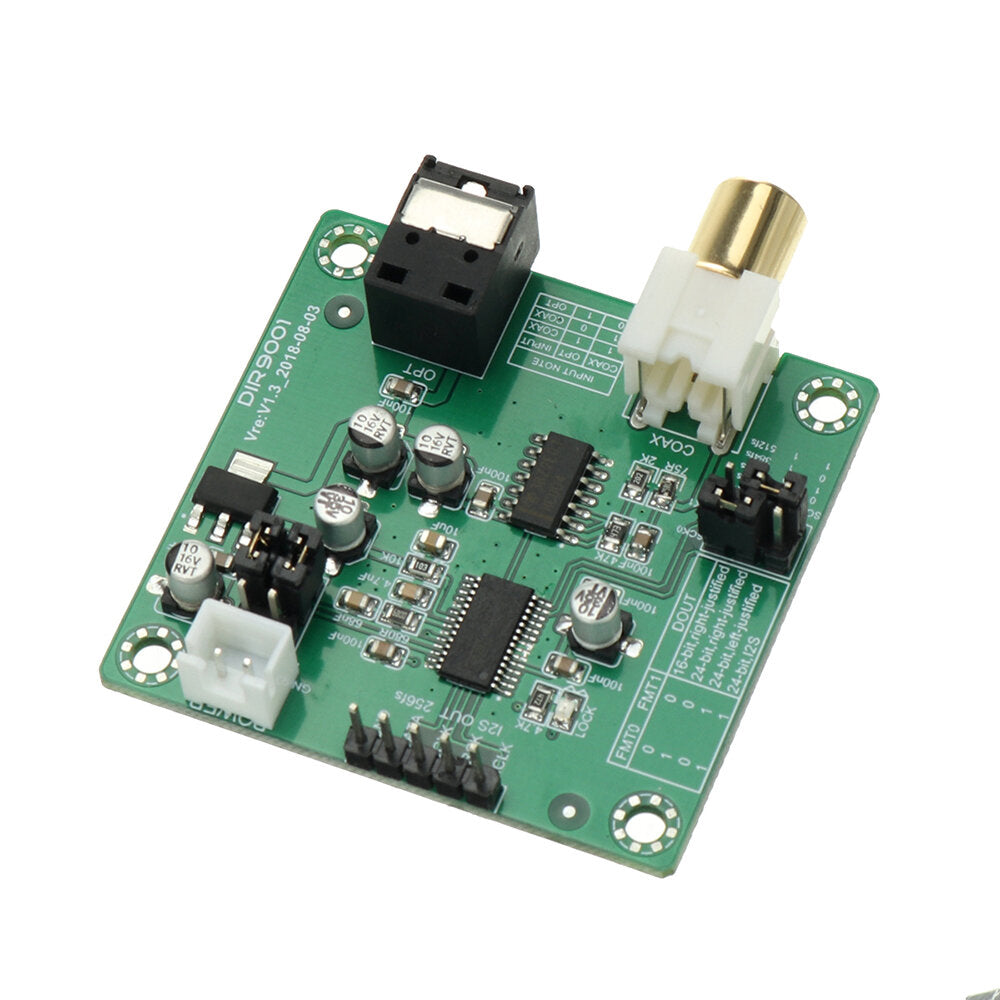 DIR9001 Module Coaxial Optical Fiber Receiving Module Spdif To I2S Output 24bit 96kHz