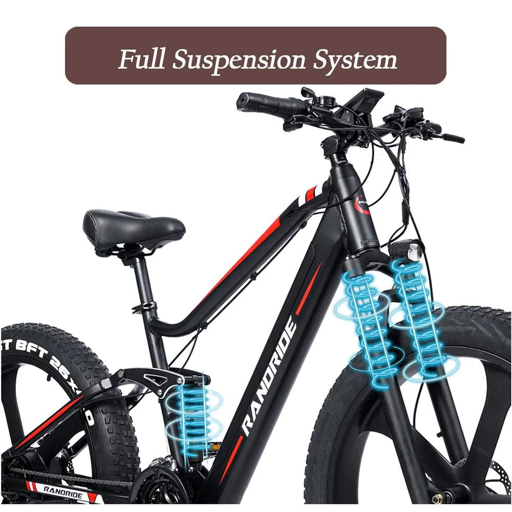 Electric Bike 48V 13.6AH 1000W Electric Bicycle 26 Inch 70-90KM Mileage Range Max Load 150KG