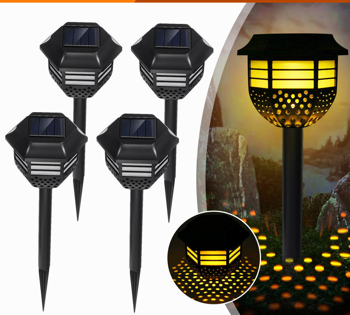 2/4/8pcs Solar Lawn Lights Landscape Garden Villa Decor Lamps LED Ground Lights Plugged