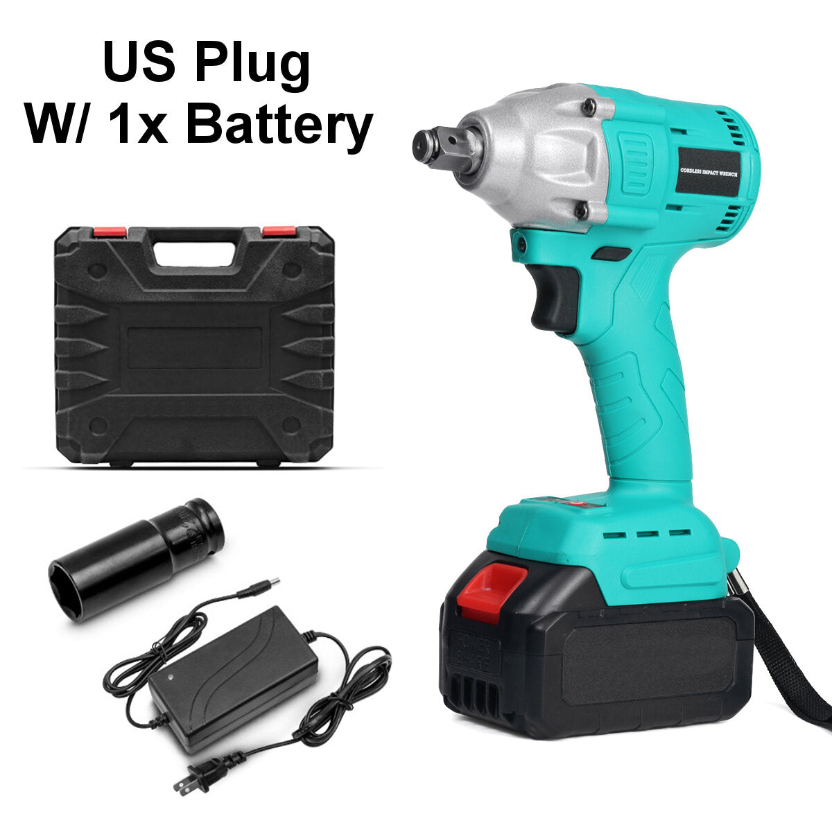 520N.M Cordless Electric Wrench EU/US/AU Plug Power Wrench With Li-ion Battery W/Sleeve Also For Makita Battery