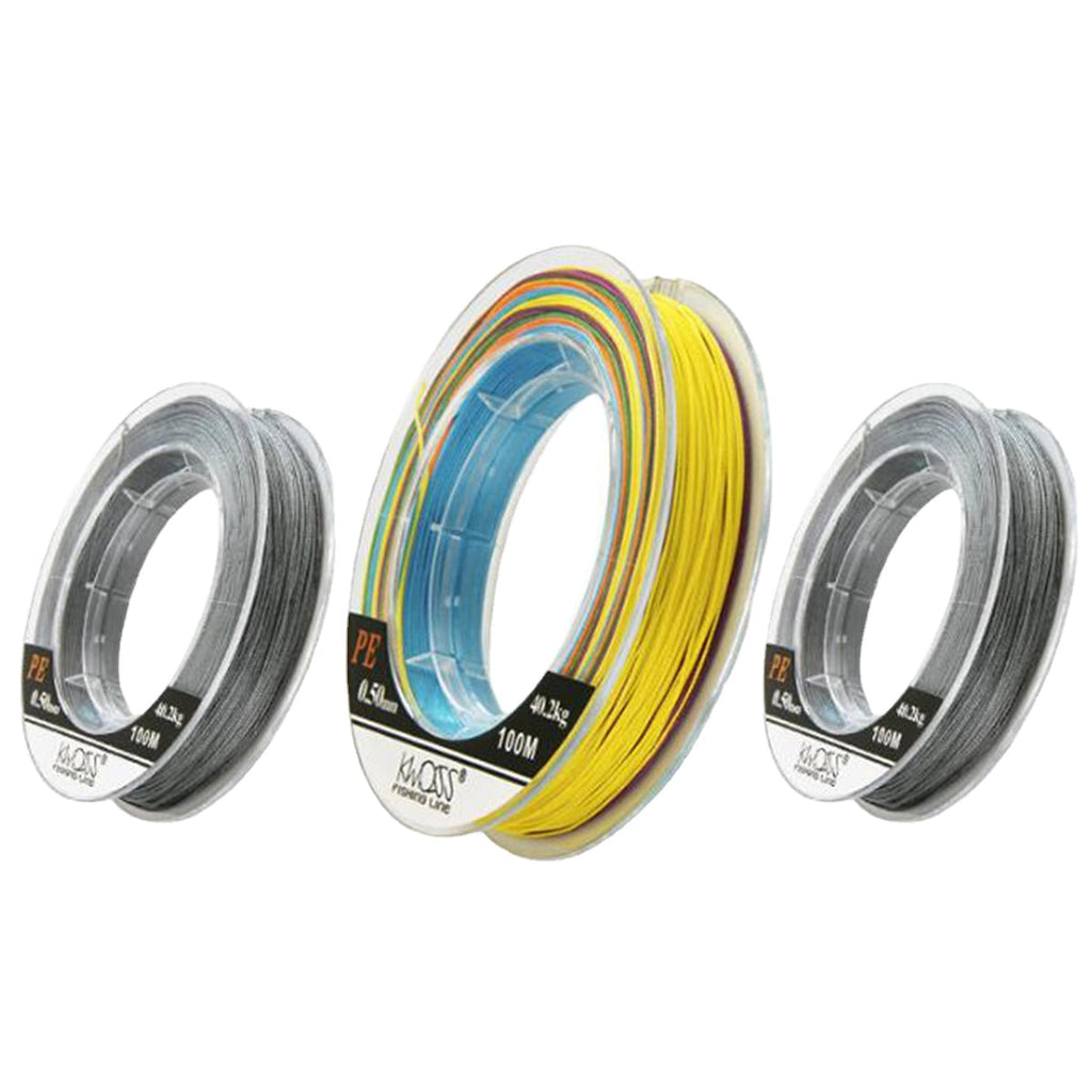 Braided Fishing Line 12 Strands 100m Super Strong PE Braided 12-100LB Silver