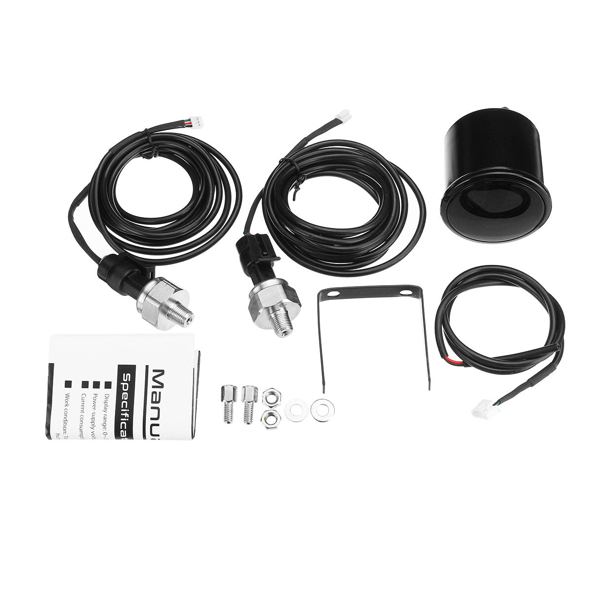 2" 52mm LED Dual Digital Air Pressure Gauge PSI Air Suspension Meter with Sensors